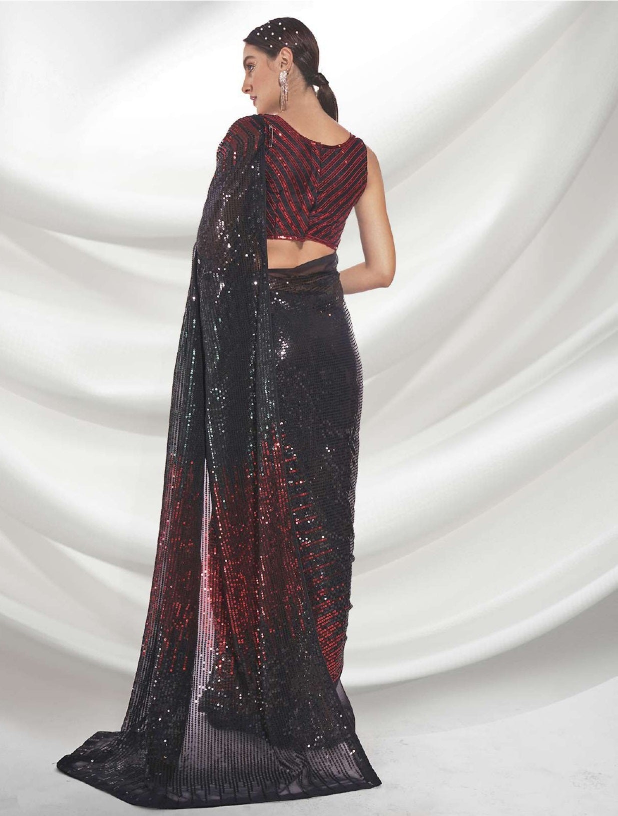 Four color cheapest sequence saree for sale ( party wear saree and price is for 4)