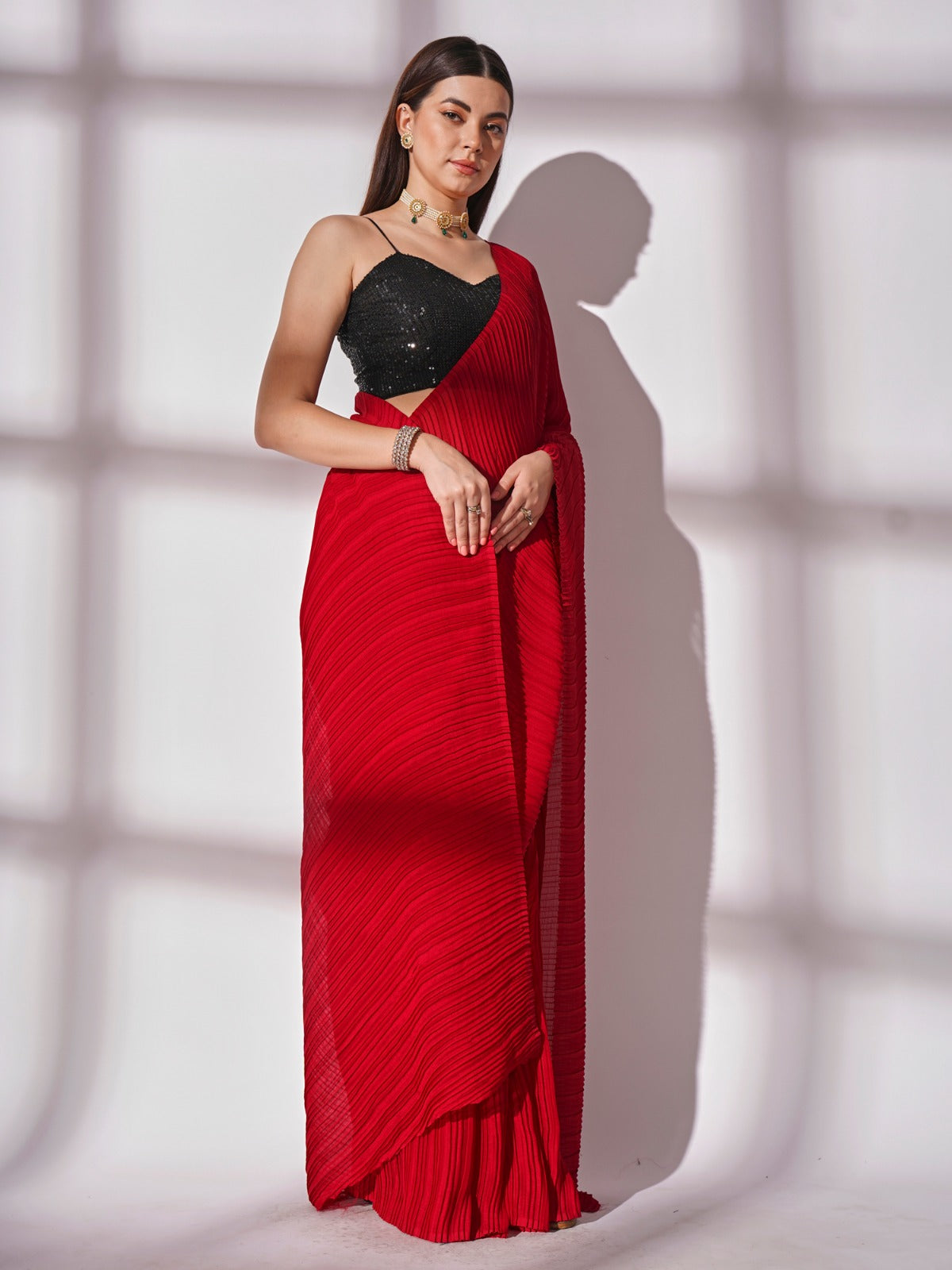 Red Georgette  Saree