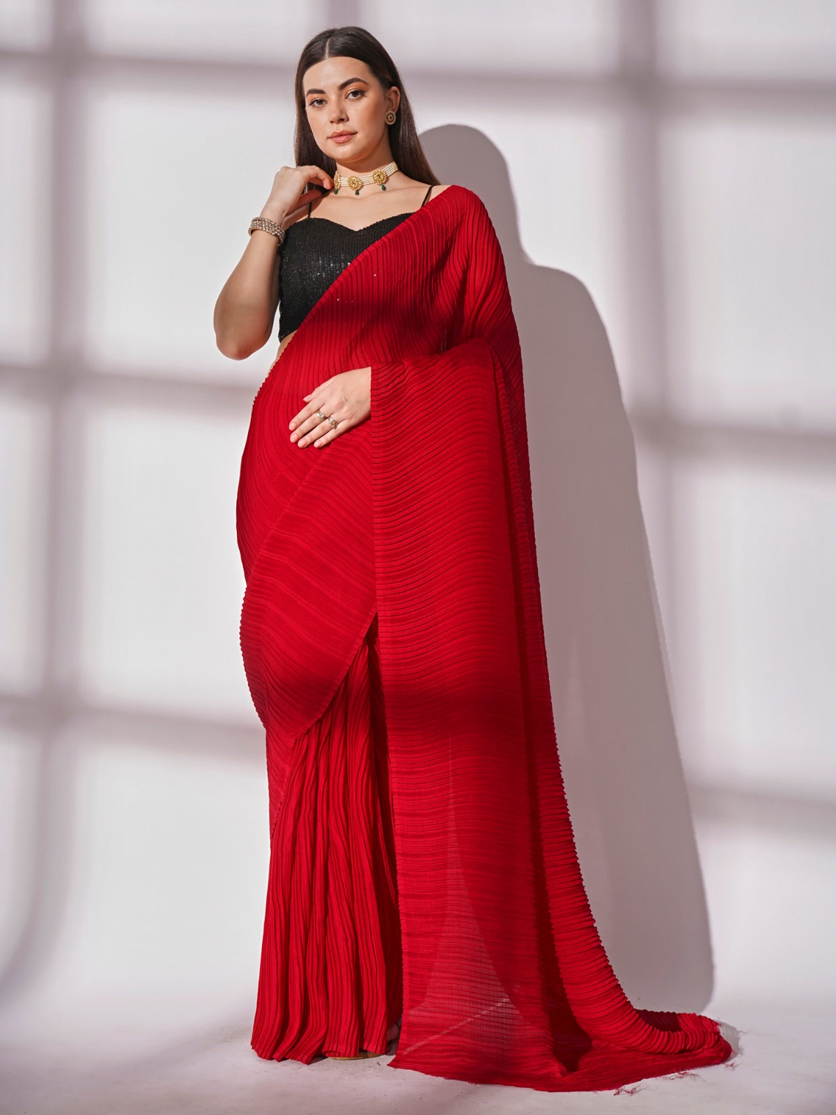 Red Georgette  Saree