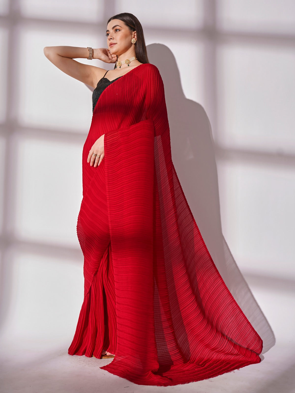 Red Georgette  Saree