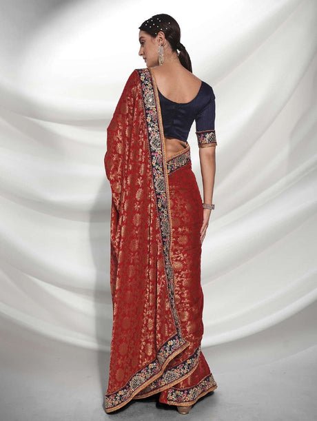 Red Viscose Colour Saree