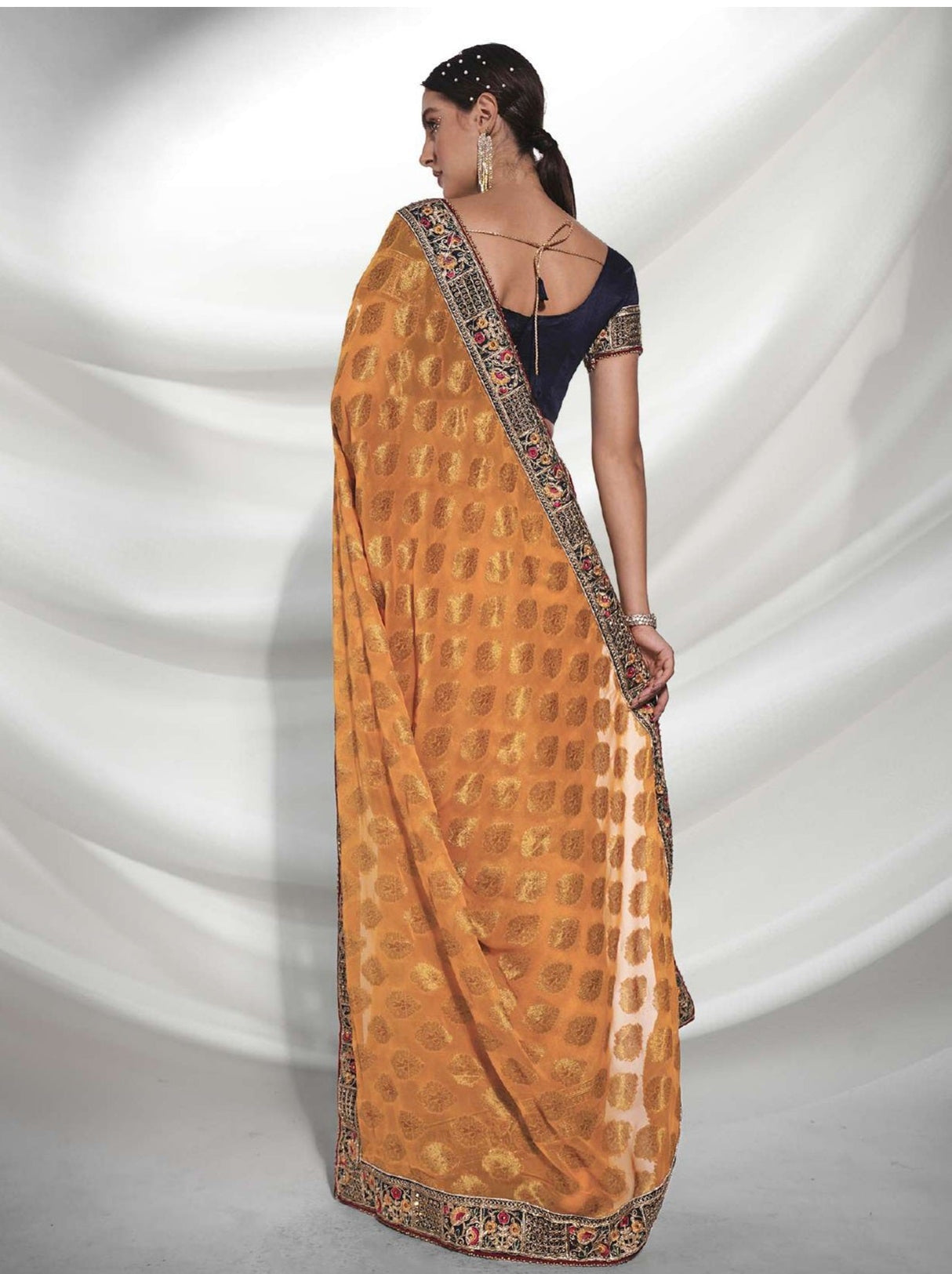 Yellow Viscose Color Saree