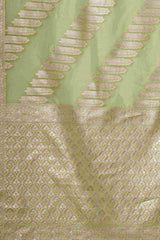 Light Green Organza Bagh Woven Design Chanderi Saree