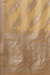 Yellow Organza Dabu Woven Design Chanderi Saree