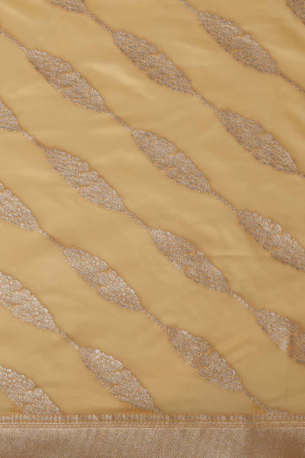 Yellow Organza Dabu Woven Design Chanderi Saree