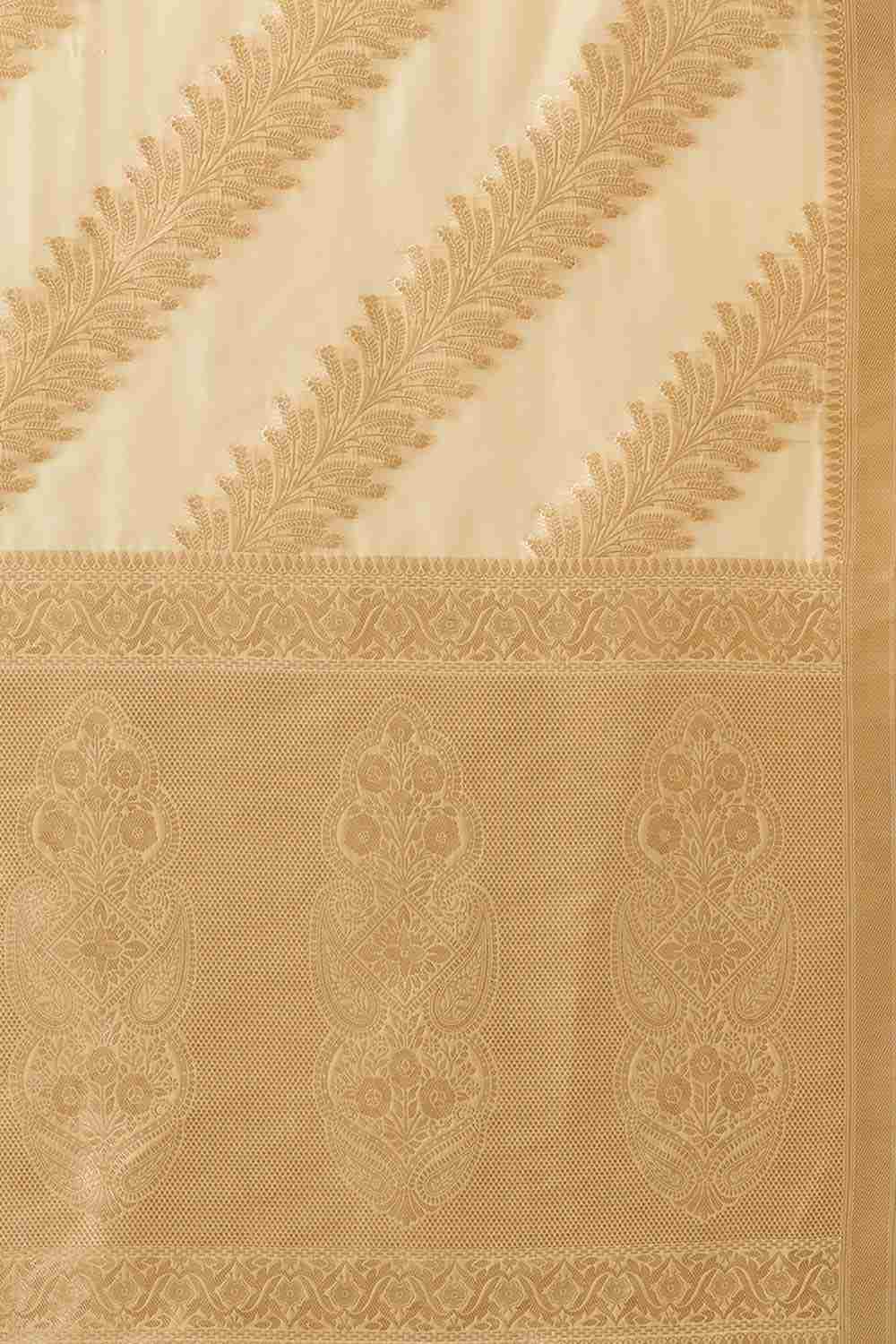 Yellow Organza Botanical Woven Design Chanderi Saree