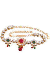 Multi Color Gold Plated Kundan Bajuband