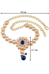 Blue Gold Plated Stone And Kundan Studded Bajuband