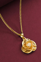 Gold Plated American Diamond Pendant Chain