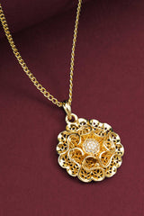 Gold Plated American Diamond Pendant Chain