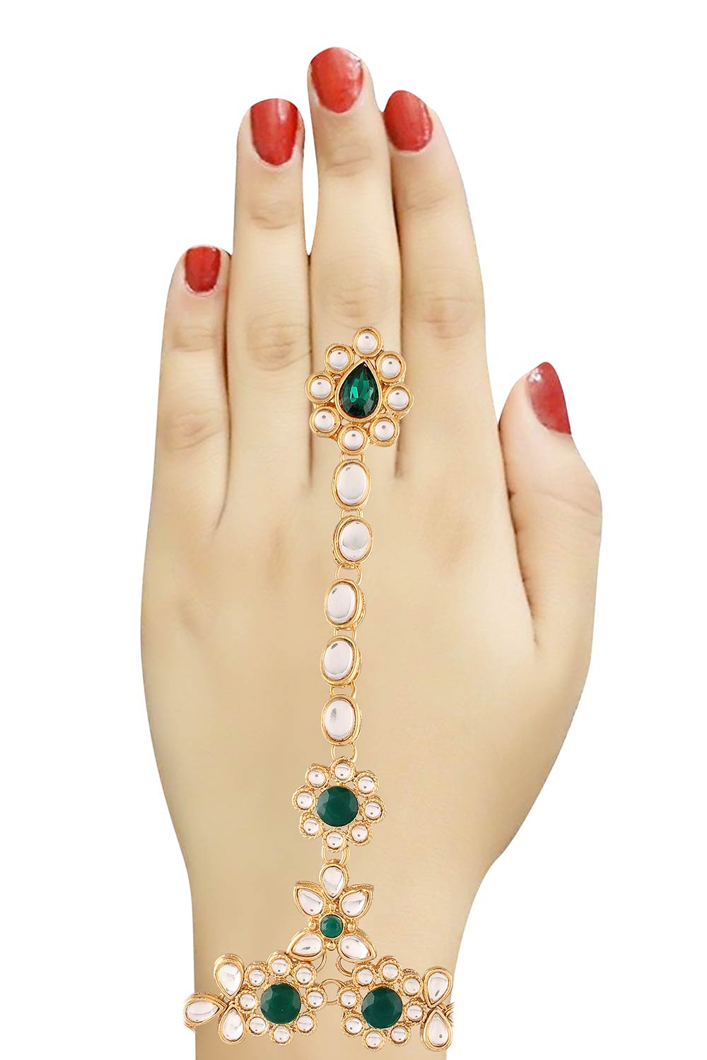 Buy Women's Alloy Bracelets in Green - Back