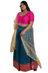 Buy Pink Brocade Readymade Saree Blouse Online - KARMAPLACE