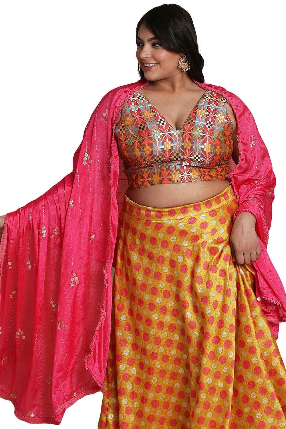 Buy Multicolor Brocade Readymade Saree Blouse Online - KARMAPLACE