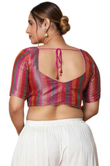 Buy Purple Brocade Readymade Saree Blouse Online - KARMAPLACE