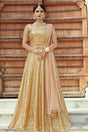 Buy Women's Net Zari Lehenga in Golden