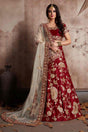 Buy Women's Velvet Silk Zardosi Lehenga in Maroon