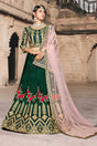 Buy Women's Art Silk Embroidery Lehenga in Dark Green