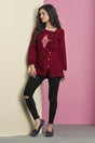 Buy Rayon Embroidered Top in Maroon