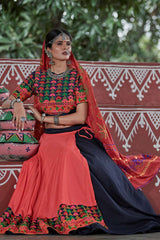 Buy Women's Ghagra Choli in Navy Blue and Orange