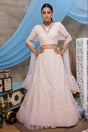 Buy Net Embroidery Lehenga Choli in Light Baby Pink