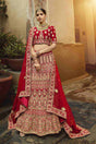 Buy Velvet Embroidery Lehenga Choli in Red