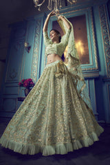 Buy Net Zari Work Lehenga Choli Online