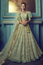 Buy Net Zari Work Lehenga Choli In Light Green