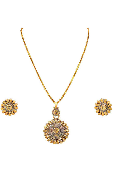 Buy Women's Copper Chain with Earring in Gold Online - Back