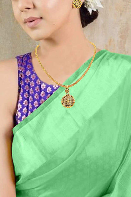 Buy Women's Copper Chain with Earring in Gold Online - Back