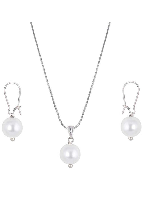 Buy Women's Brass Chain with Earring in White Online