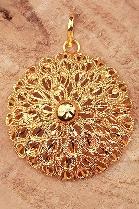 Buy Women's Copper Pendant in Gold Online - Back
