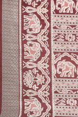 Maroon Bhagalpuri Silk Printed Saree