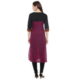 Blended Cotton Printed Kurta Top In Purple