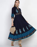 Blue Anarkali Kurti For Women