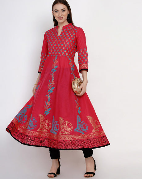 Pink Anarkali Kurti Online