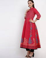 Anarkali Kurti Pink Color