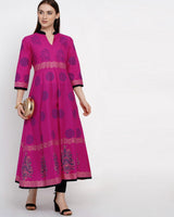 Block Print Anarkali Kurti