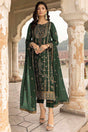 Buy Green Floral Embroidered With Sequins Georgette Salwar Suit Set Online - KARMAPLACE