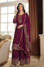 Buy Purple Embellished With Embroidered Georgette Sharara Suit Set Online - KARMAPLACE