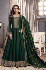 Buy Green Art Silk Embroidered Anarkali Suit Set Online