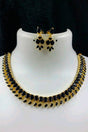 Buy Women's Brass Chokar Necklace Set in Black Online