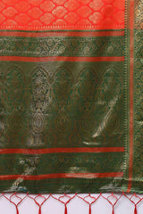 Blended Silk Bagh Saree In Red