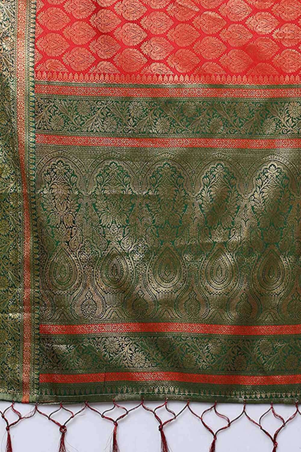 Blended Silk Bagh Saree In Maroon