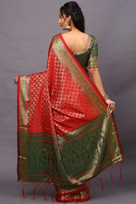 Blended Silk Bagh Saree In Maroon