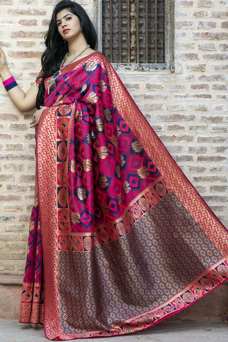 Buy Pink Party Wear Designer Saree