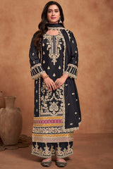 Black Chiffon Embroidered Salwar Kameez