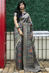 Buy Banarasi Art Silk Woven Saree In Dark Beige