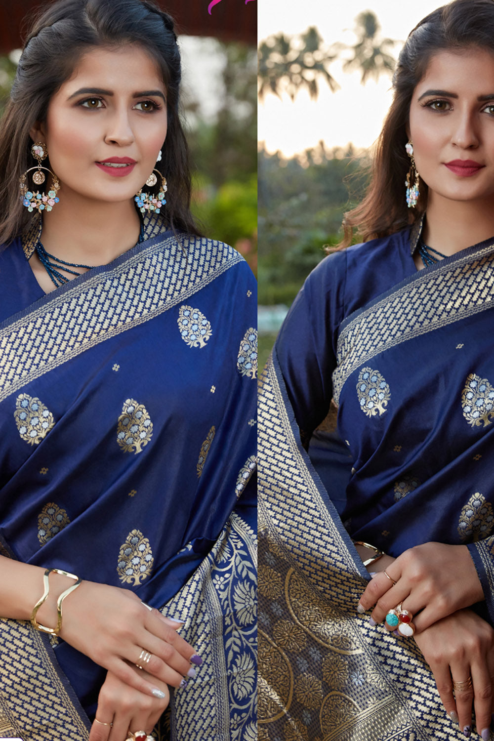 Blue Banarasi Saree