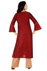 Art Silk Kurti In Maroon