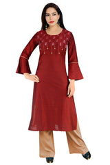 Atool Art Silk Kurti in Maroon